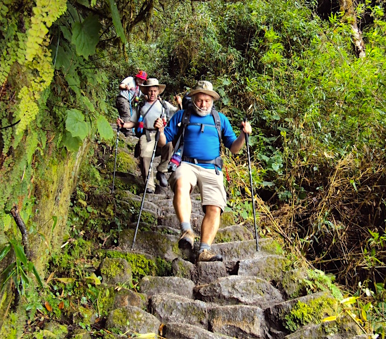trilha inca trail steps down