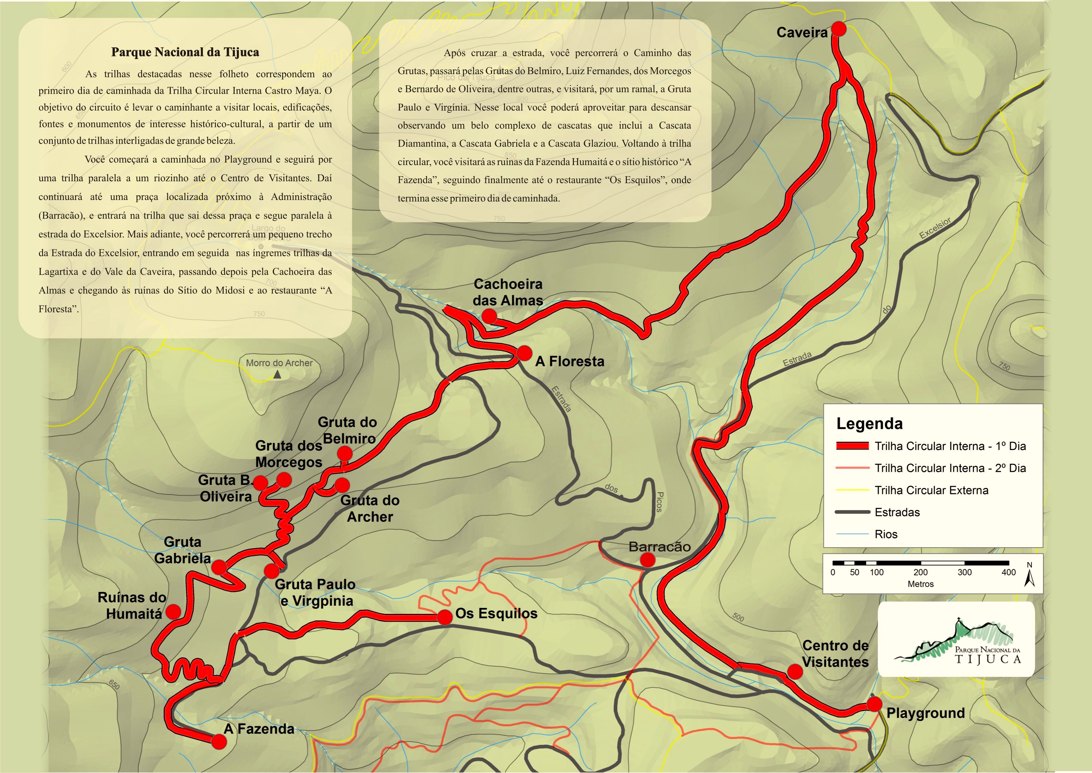 trilhas mapa tijuca circular castro maya
