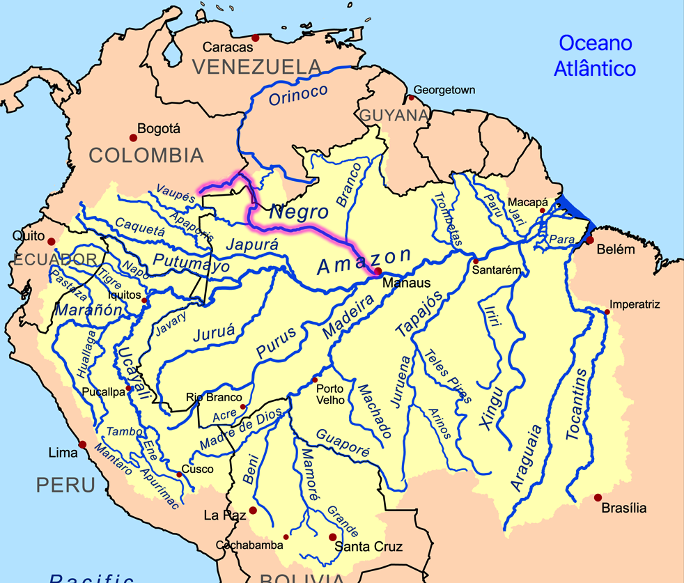 rio negro amazon river map