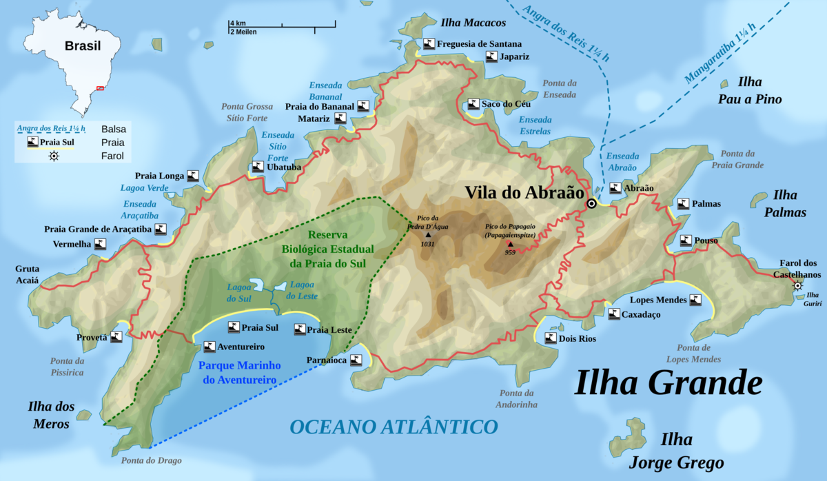 cruzeiros ilha grande mapa turistico wiki